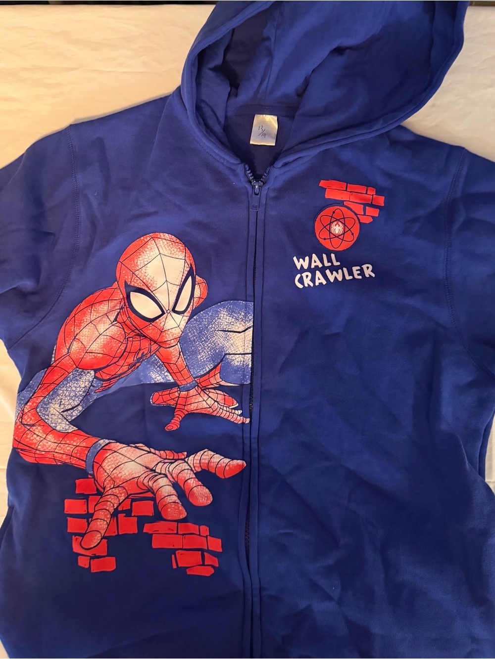 Disney Blue 'Wall Crawler' Zip Hoodie with Spider Graphic